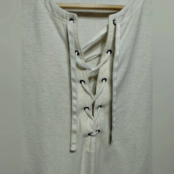 Madewell Libra Lace-up Tee in creamy white size XS - Picture 7 of 8